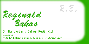 reginald bakos business card